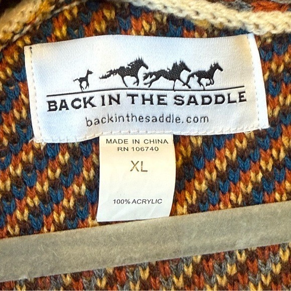 Aztec Southwestern Tribal Knit Vest Long Duster Sleeveless knit Cardigan size XL - Picture 10 of 10